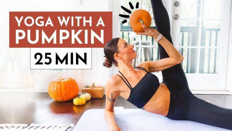 Yoga Sculpt with a Pumpkin | 25 Min FUN & Sweaty Holiday Yoga